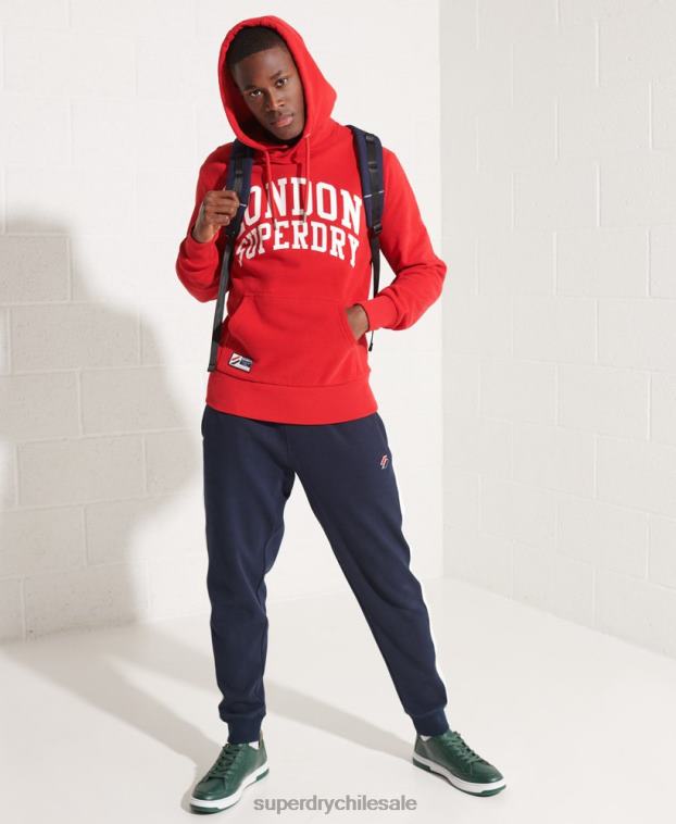 hombres Superdry rojo sudadera con capucha de la universidad de la ciudad 2R68Z5215