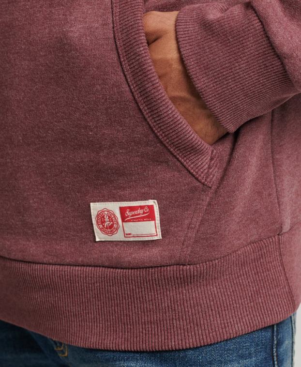 hombres Superdry rojo sudadera con capucha universitaria estilo script vintage 2R68Z5167