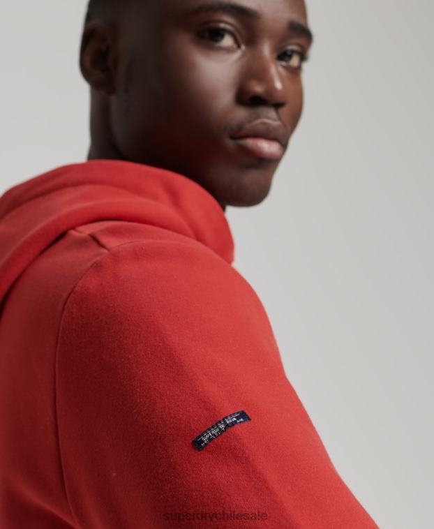 hombres Superdry rojo sudadera con capucha y logo corporativo vintage 2R68Z836