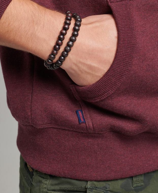 hombres Superdry rojo sudadera con capucha y logo esencial de algodón orgánico 2R68Z522