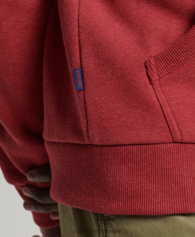hombres Superdry rojo sudadera con capucha y logo vintage 2R68Z5156