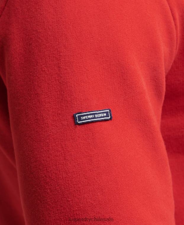 hombres Superdry rojo sudadera con capucha y logo vintage 2R68Z5162