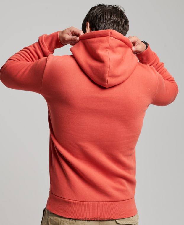 hombres Superdry rojo sudadera con capucha y logo vintage 2R68Z569