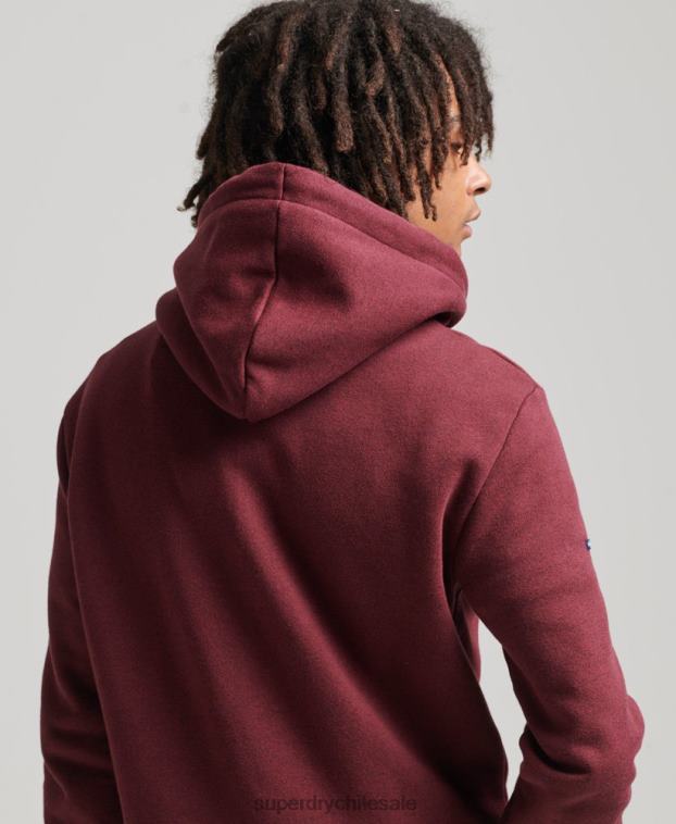 hombres Superdry rojo sudadera con capucha y logo vintage core 2R68Z5009