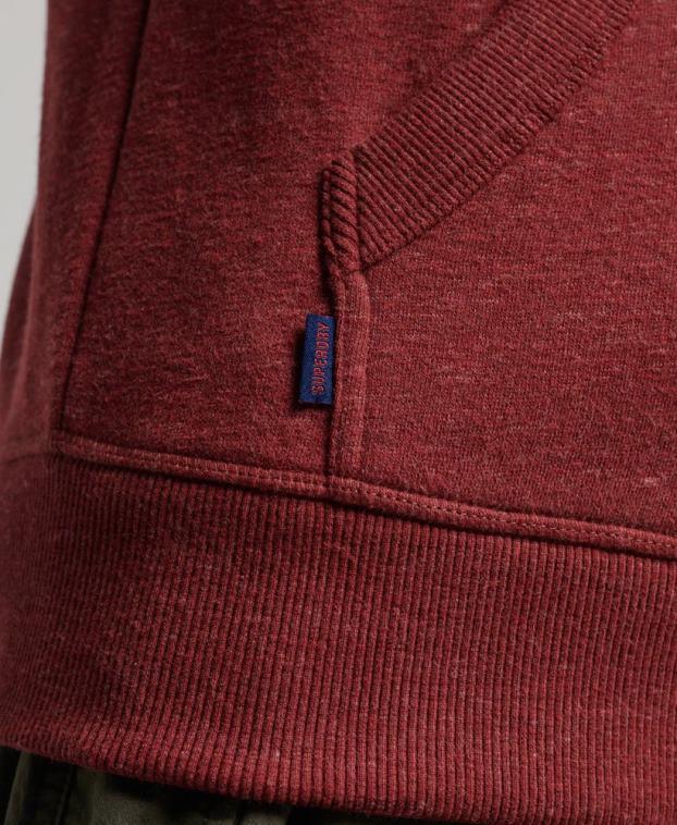 hombres Superdry rojo sudadera con cremallera y logo bordado 2R68Z469