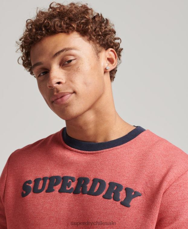 hombres Superdry rojo sudadera con cuello redondo clásico cooper vintage 2R68Z5224