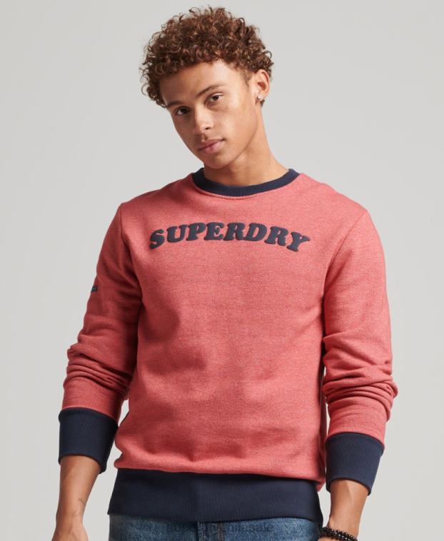 hombres Superdry rojo sudadera con cuello redondo clásico cooper vintage 2R68Z5224