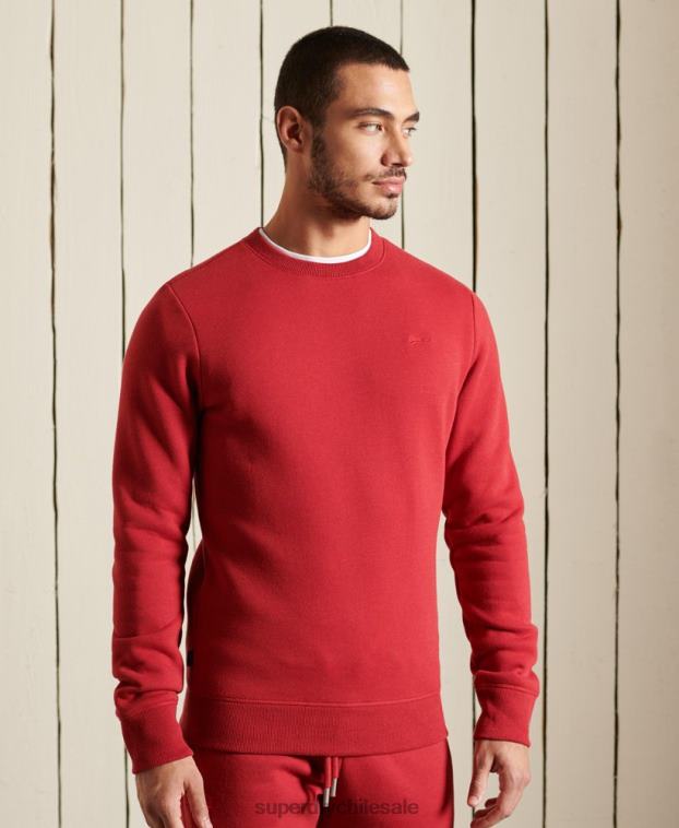 hombres Superdry rojo sudadera con cuello redondo y logo bordado 2R68Z5210