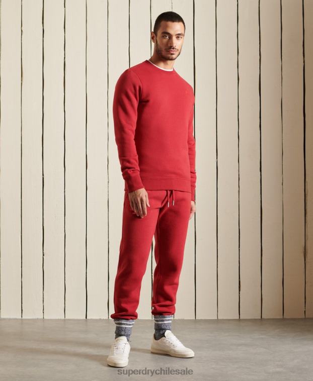 hombres Superdry rojo sudadera con cuello redondo y logo bordado 2R68Z5210