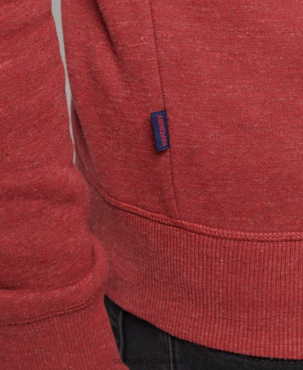 hombres Superdry rojo sudadera con cuello redondo y logo esencial de algodón orgánico 2R68Z5037