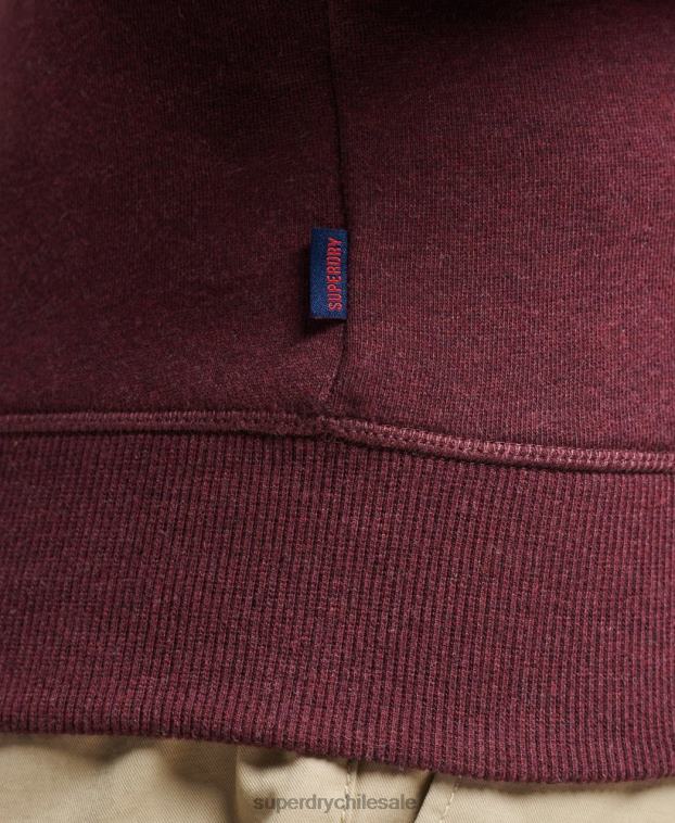 hombres Superdry rojo sudadera con cuello redondo y logo esencial de algodón orgánico 2R68Z673