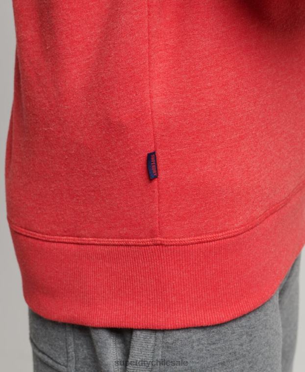 hombres Superdry rojo sudadera con cuello tunecino y cremallera con logo vintage de algodón orgánico 2R68Z5071