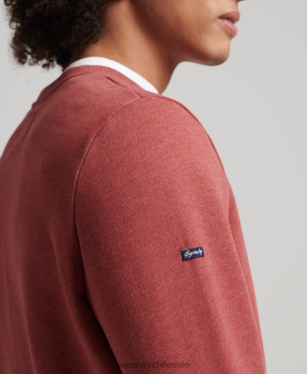 hombres Superdry rojo sudadera con gráfico de postal de viaje 2R68Z758