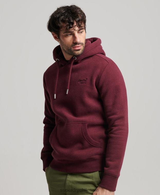 hombres Superdry rojo sudadera con logo bordado 2R68Z455