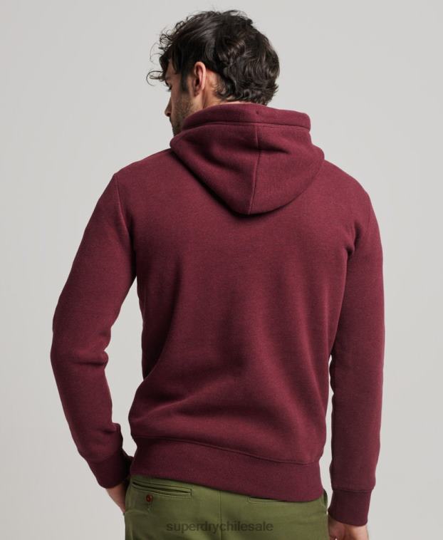 hombres Superdry rojo sudadera con logo bordado 2R68Z455