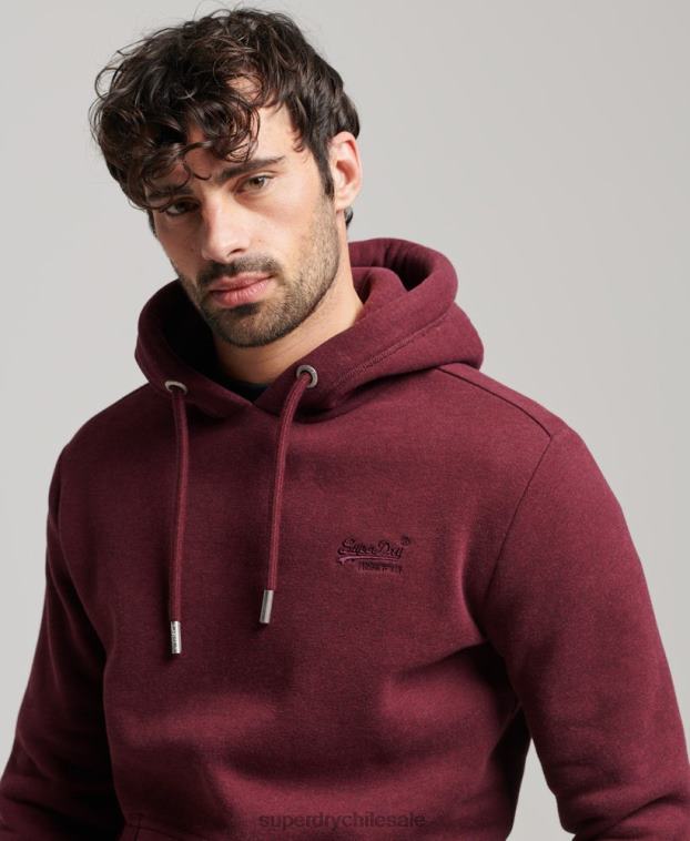 hombres Superdry rojo sudadera con logo bordado 2R68Z455
