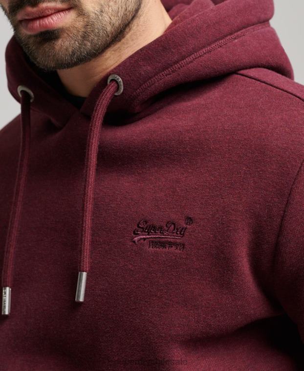 hombres Superdry rojo sudadera con logo bordado 2R68Z455