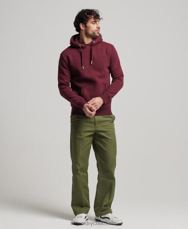 hombres Superdry rojo sudadera con logo bordado 2R68Z455