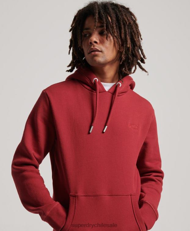 hombres Superdry rojo sudadera con logo bordado 2R68Z738