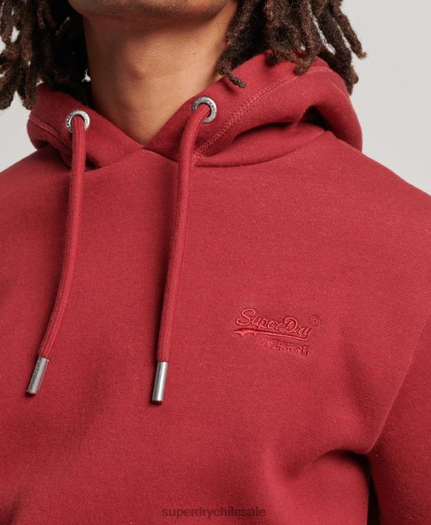 hombres Superdry rojo sudadera con logo bordado 2R68Z738