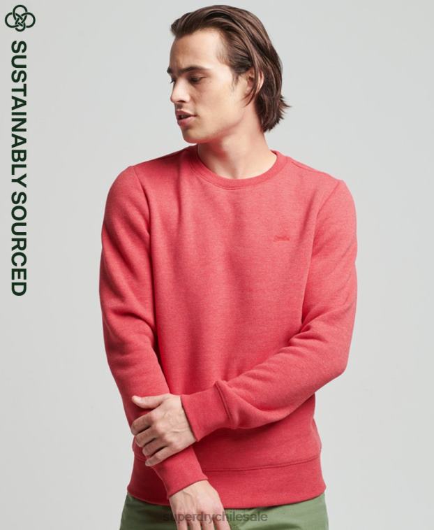 hombres Superdry rojo sudadera de algodón orgánico con logo vintage 2R68Z5124