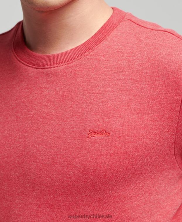 hombres Superdry rojo sudadera de algodón orgánico con logo vintage 2R68Z5124