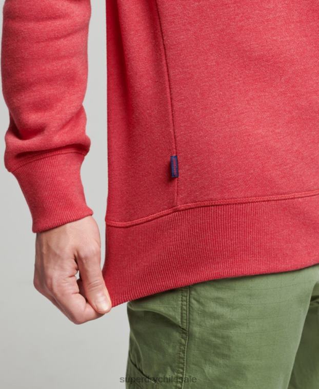 hombres Superdry rojo sudadera de algodón orgánico con logo vintage 2R68Z5124