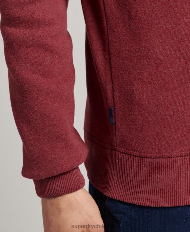 hombres Superdry rojo sudadera de algodón orgánico con logo vintage 2R68Z662