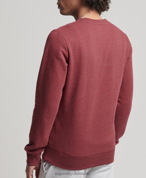 hombres Superdry rojo sudadera de algodón orgánico con logo vintage 2R68Z725