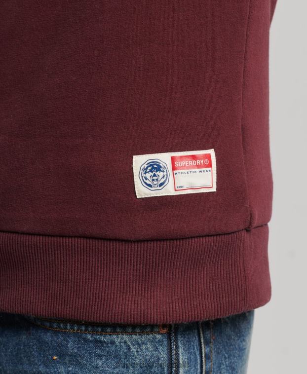 hombres Superdry rojo sudadera de equipo colegiado con estilo de escritura vintage 2R68Z828