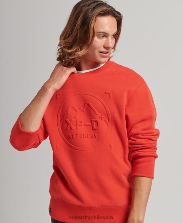 hombres Superdry rojo sudadera holgada de expedición 2R68Z5013