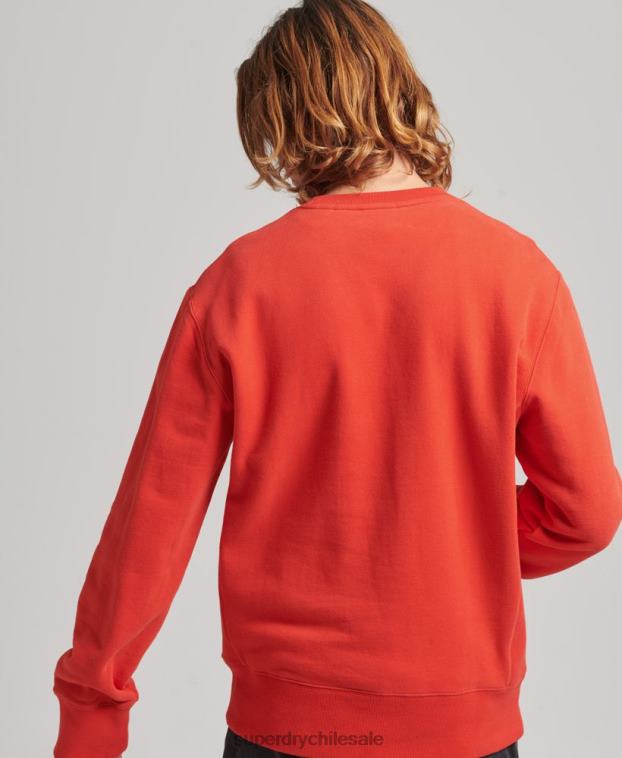 hombres Superdry rojo sudadera holgada de expedición 2R68Z5013