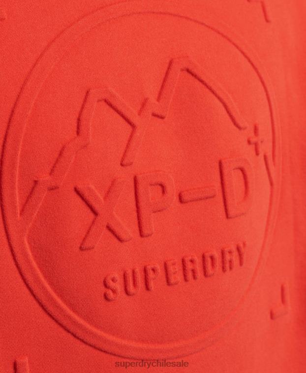 hombres Superdry rojo sudadera holgada de expedición 2R68Z5013