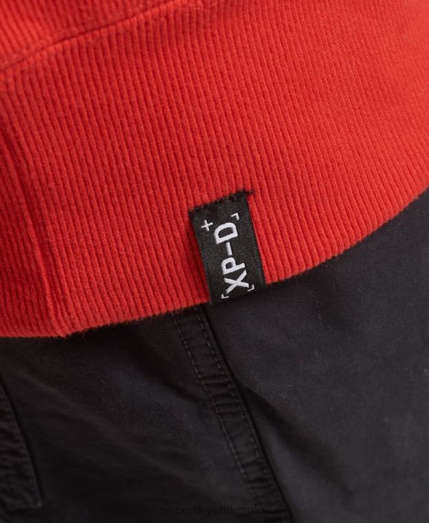 hombres Superdry rojo sudadera holgada de expedición 2R68Z5013