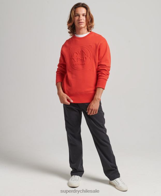 hombres Superdry rojo sudadera holgada de expedición 2R68Z5013