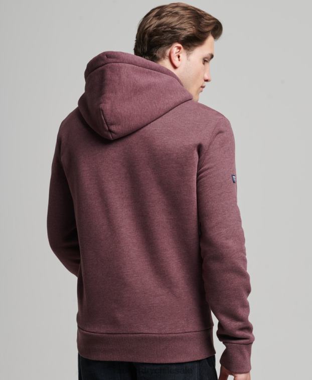 hombres Superdry rojo sudadera jaspeada con logo corporativo 2R68Z5072