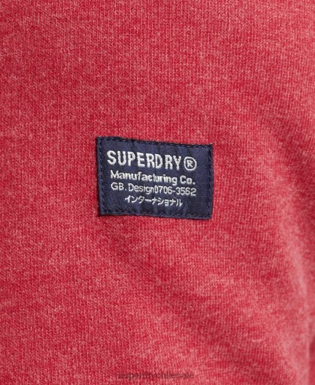 hombres Superdry rojo sudadera jaspeada con logo corporativo 2R68Z5188