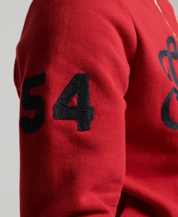hombres Superdry rojo sudadera vintage con cuello redondo 2R68Z549