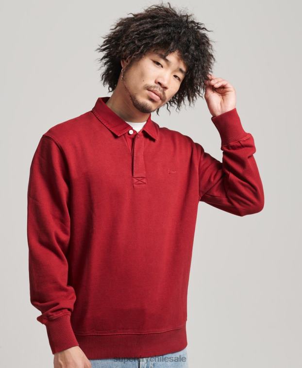 hombres Superdry rojo sudadera vintage de rugby 2R68Z769