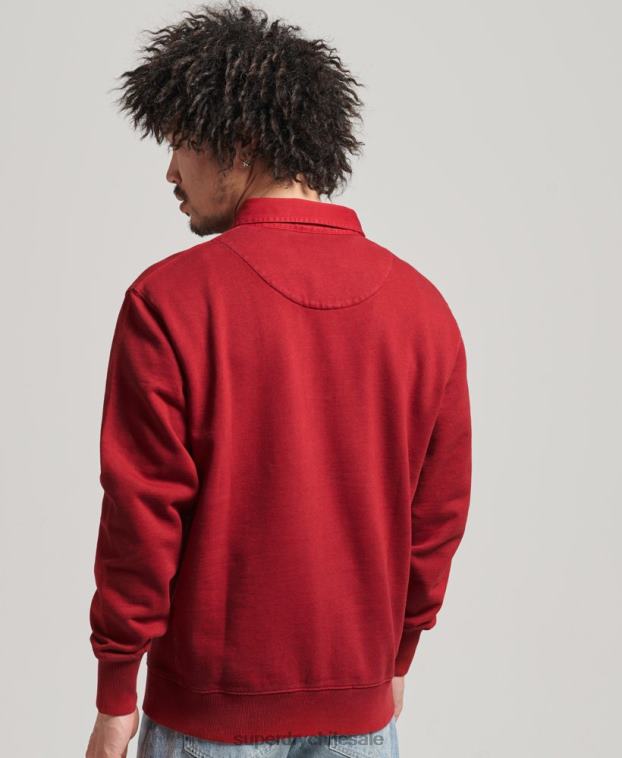 hombres Superdry rojo sudadera vintage de rugby 2R68Z769