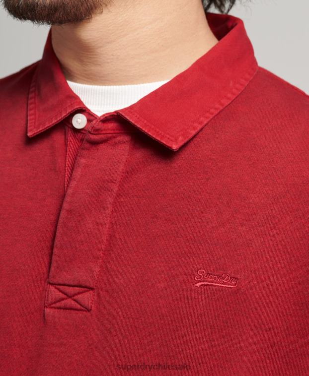 hombres Superdry rojo sudadera vintage de rugby 2R68Z769
