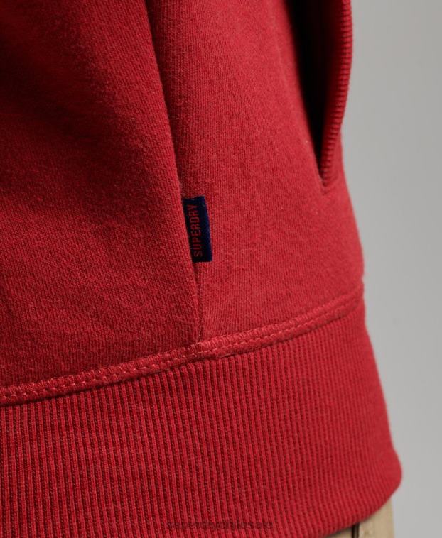 hombres Superdry rojo top deportivo con cremallera y logo bordado 2R68Z632