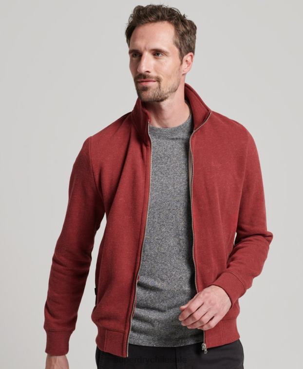 hombres Superdry rojo top deportivo con cremallera y logo bordado 2R68Z825