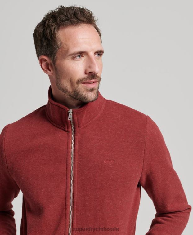 hombres Superdry rojo top deportivo con cremallera y logo bordado 2R68Z825