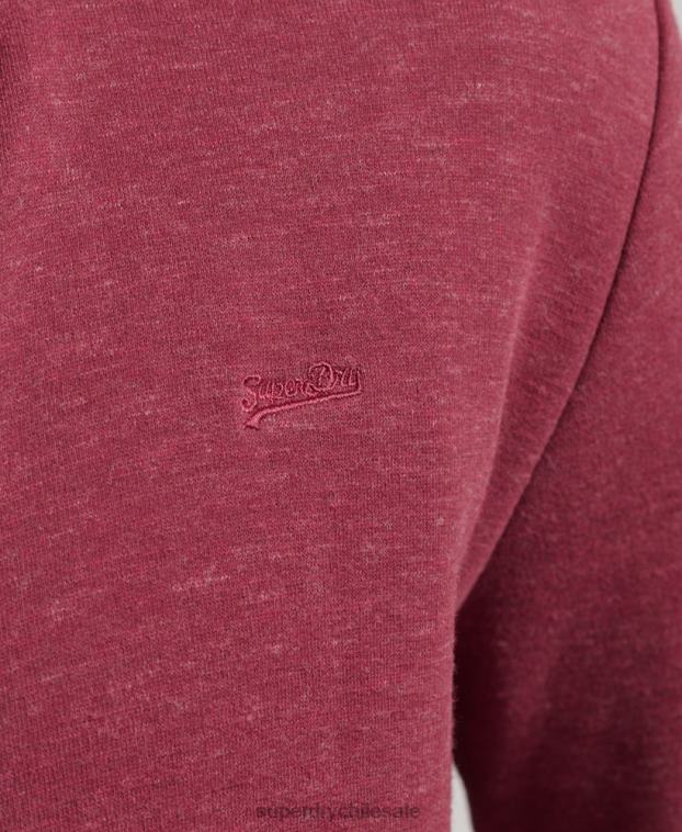 hombres Superdry rojo top deportivo de algodón orgánico con cremallera y logo vintage 2R68Z5112