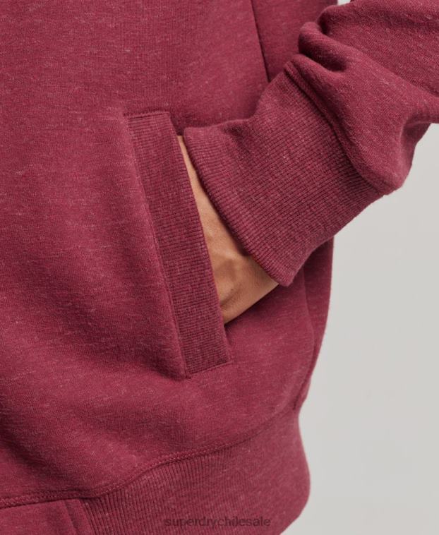hombres Superdry rojo top deportivo de algodón orgánico con cremallera y logo vintage 2R68Z5112
