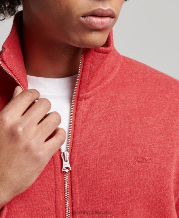 hombres Superdry rojo top deportivo de algodón orgánico con logo vintage bordado 2R68Z810