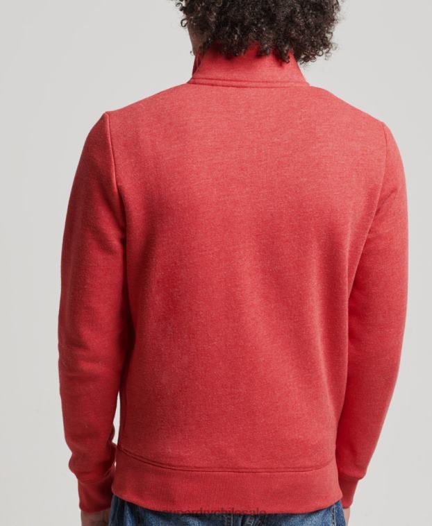 hombres Superdry rojo top deportivo de algodón orgánico con logo vintage bordado 2R68Z810