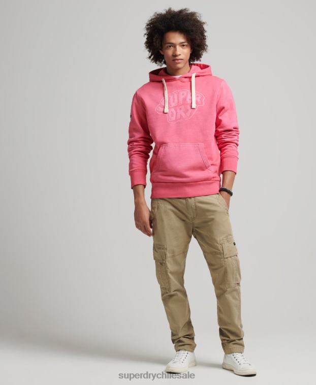 hombres Superdry rosa en el bosque sudadera con capucha gráfica 2R68Z708