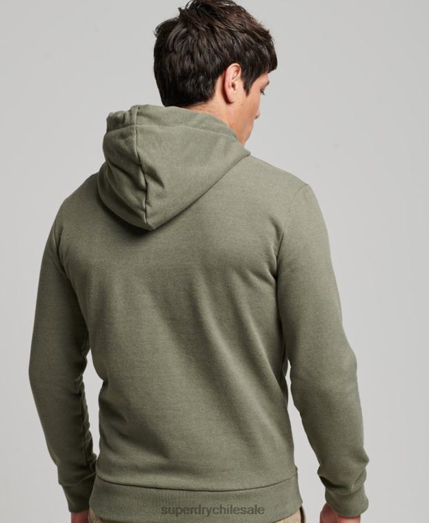 hombres Superdry verde gran sudadera con capucha al aire libre 2R68Z467